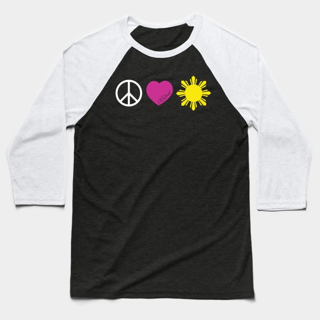 Peace Love Philippines Baseball T-Shirt by airealapparel